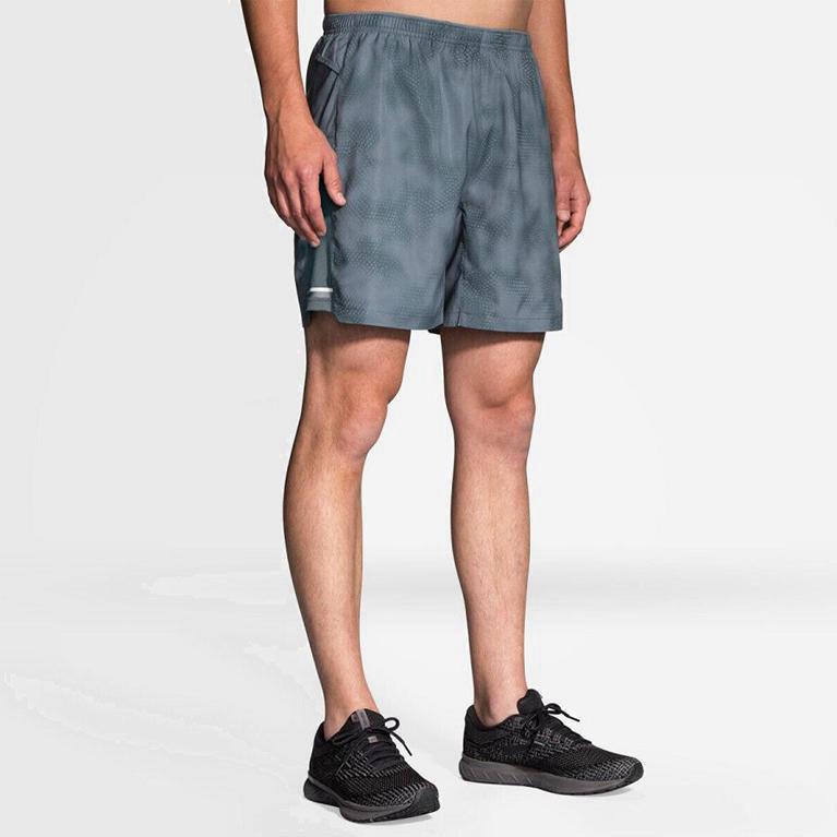 Pánske Brooks Sherpa 7 2-In-1 - Bežecké Kraťasy - Siva (09841-MKEV)